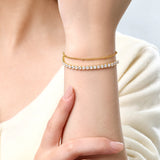 Tennis Bracelet and Satellite Chain Bracelet Bundle