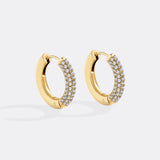 The Pavé Huggie Hoop Earrings