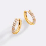 The Pavé Huggie Hoop Earrings
