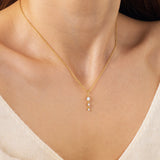 Three Stone Drop Pendant Necklace