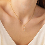 Three Stone Drop Pendant Necklace