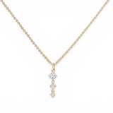 Three Stone Drop Pendant Necklace