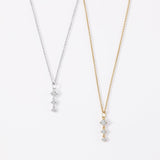 Three Stone Drop Pendant Necklace