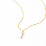 Three Stone Drop Pendant Necklace