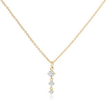Three Stone Drop Pendant Necklace