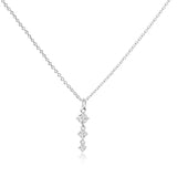 Three Stone Drop Pendant Necklace