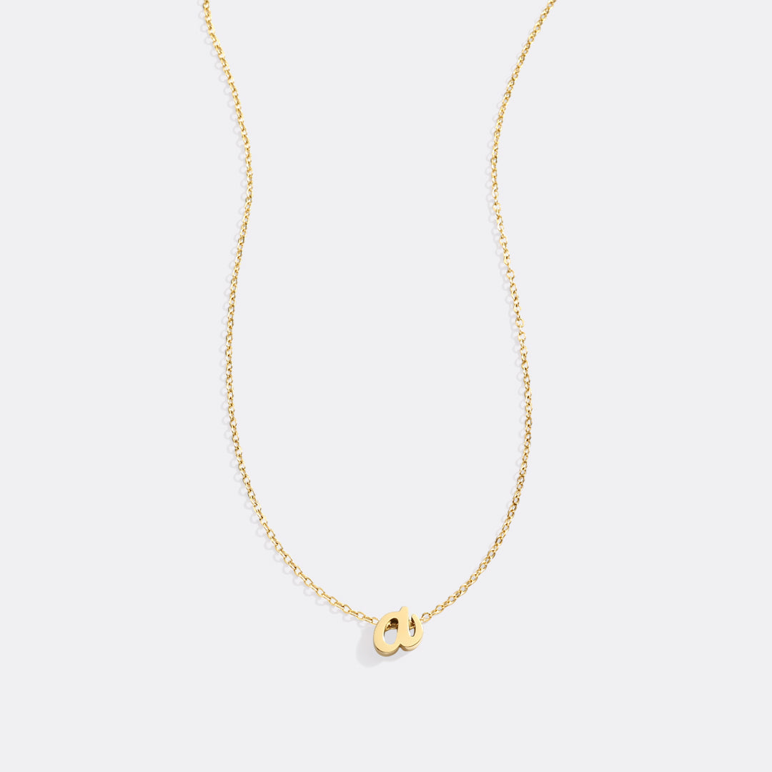 Tiny Script Initial Necklace