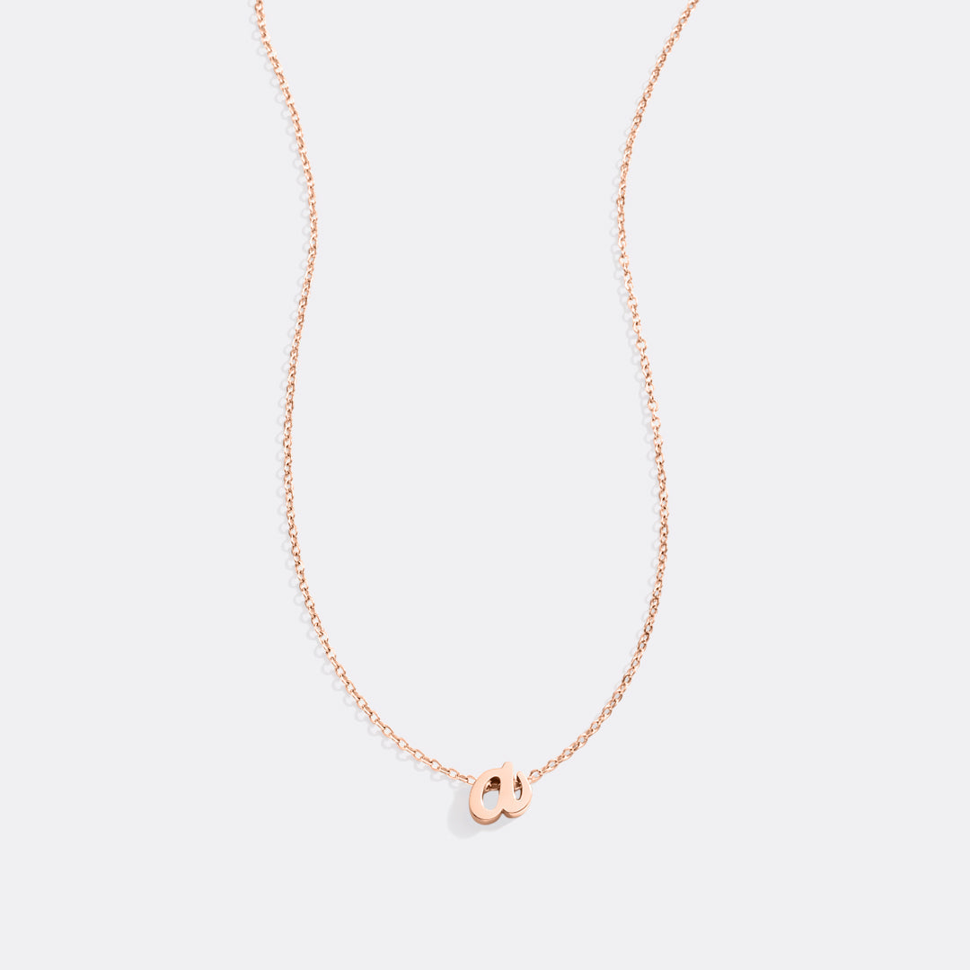 Tiny Script Initial Necklace