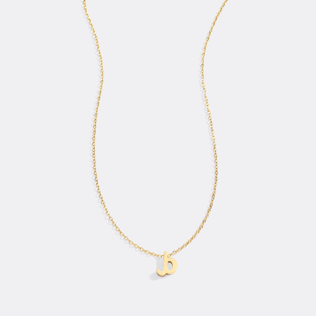 Tiny Script Initial Necklace