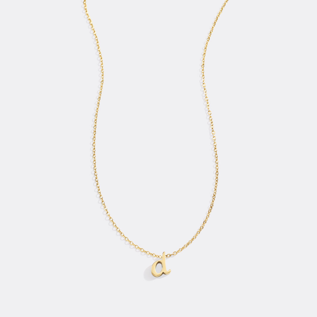 Tiny Script Initial Necklace
