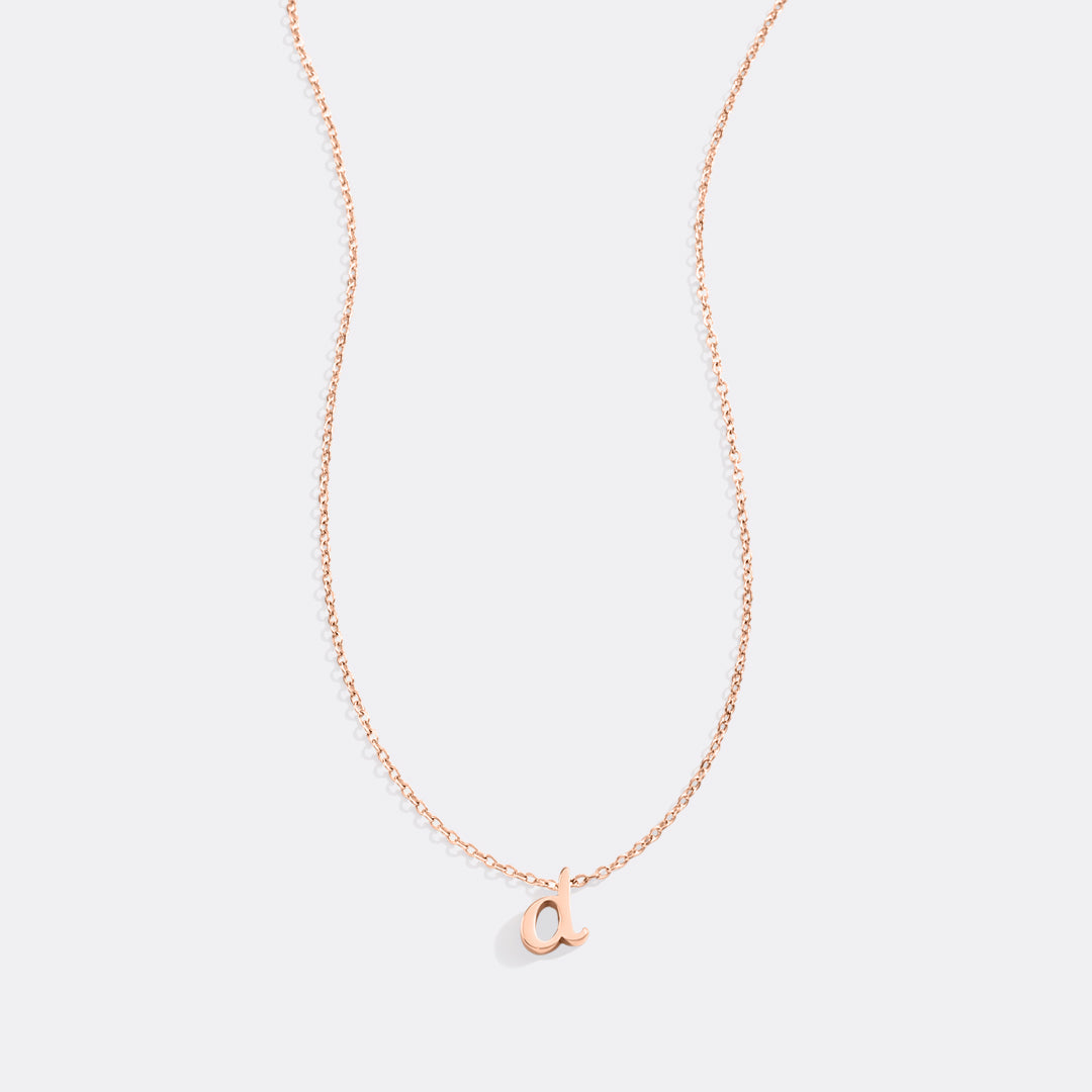 Tiny Script Initial Necklace