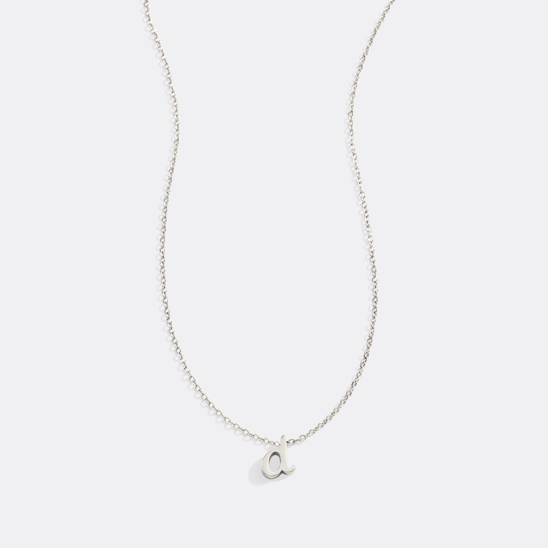 Tiny Script Initial Necklace