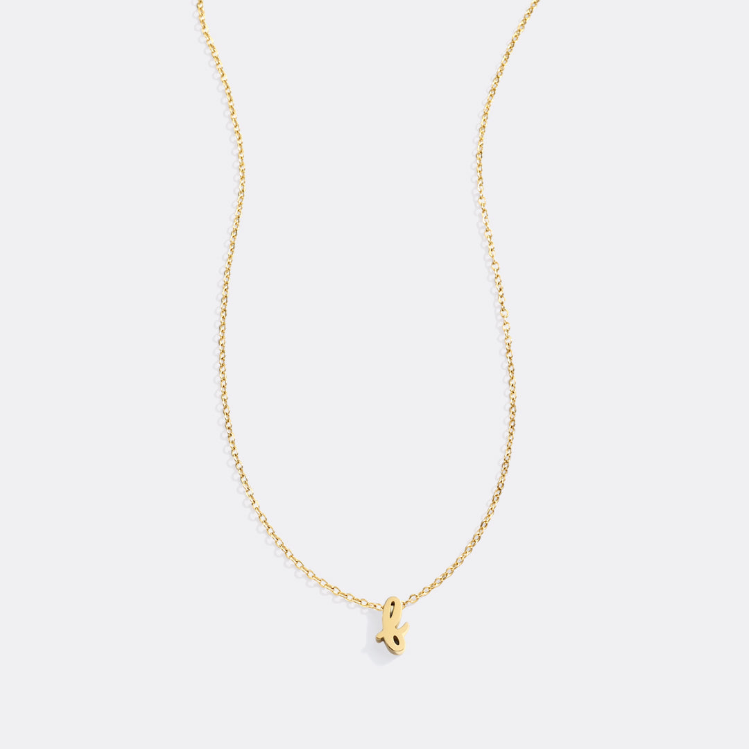 Tiny Script Initial Necklace