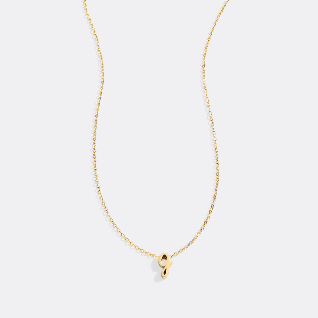 Tiny Script Initial Necklace