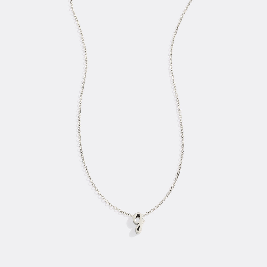 Tiny Script Initial Necklace