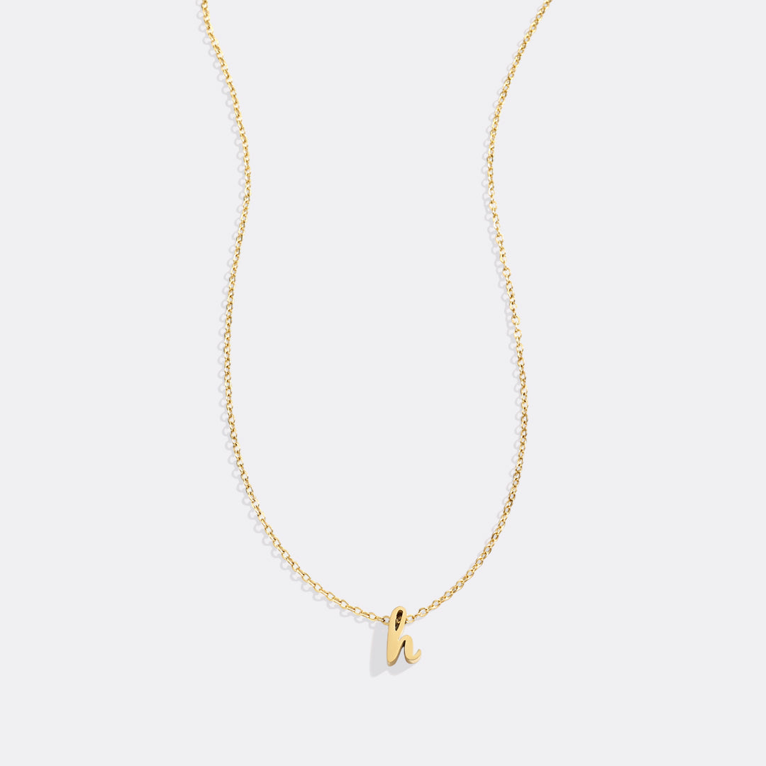 Tiny Script Initial Necklace