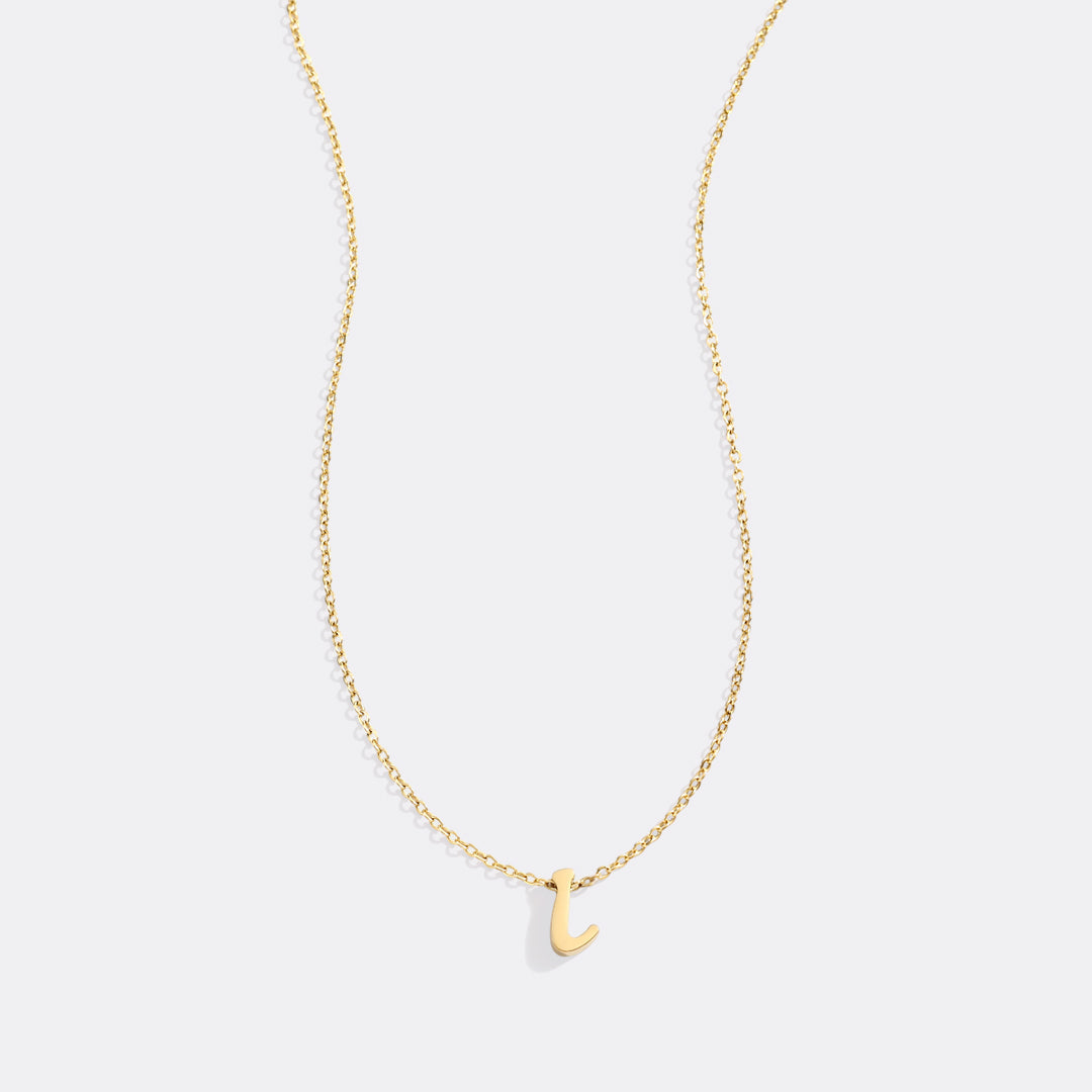 Tiny Script Initial Necklace