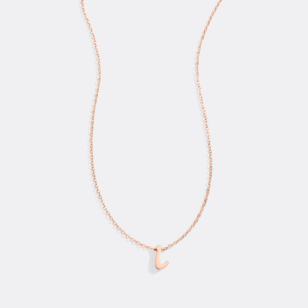 Tiny Script Initial Necklace
