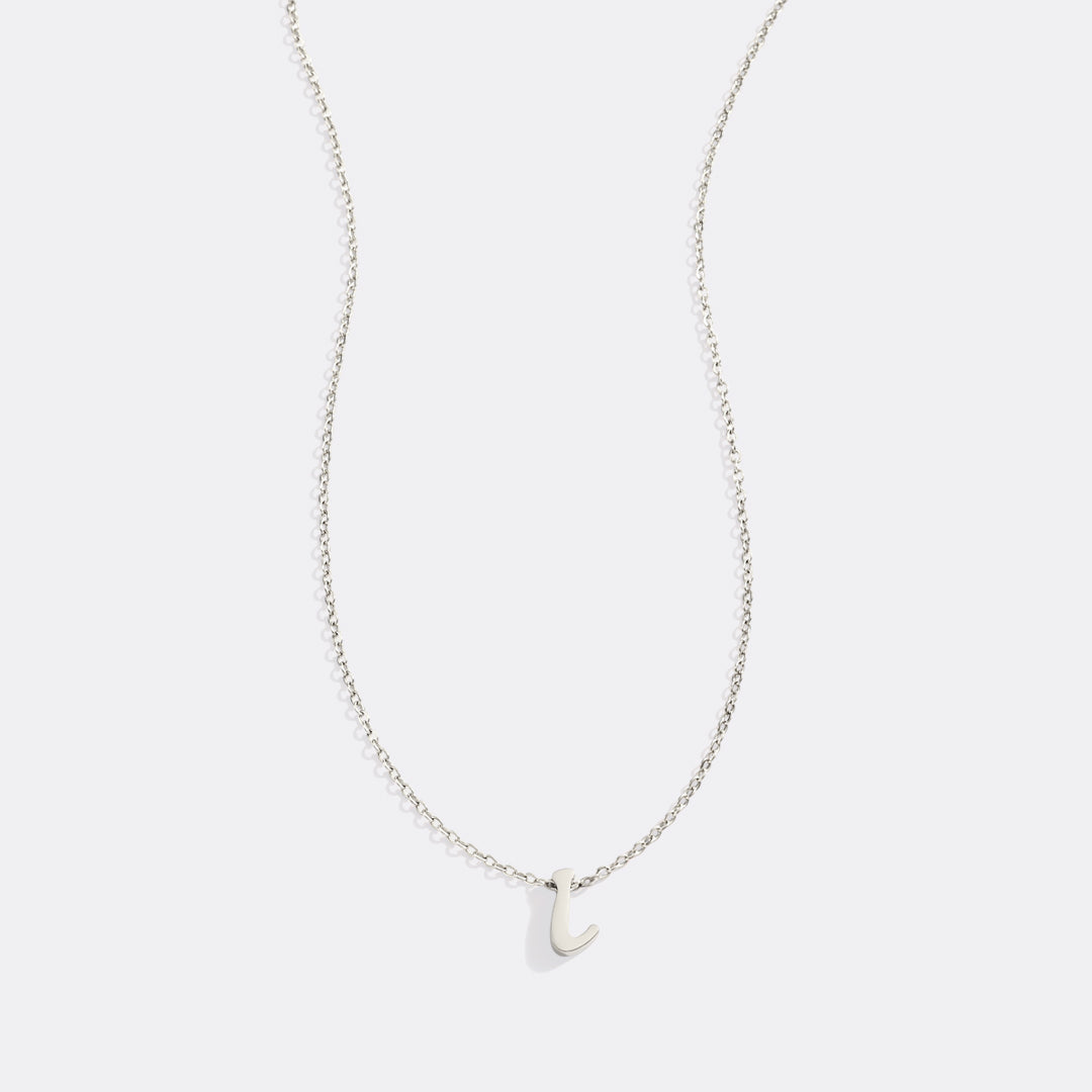 Tiny Script Initial Necklace