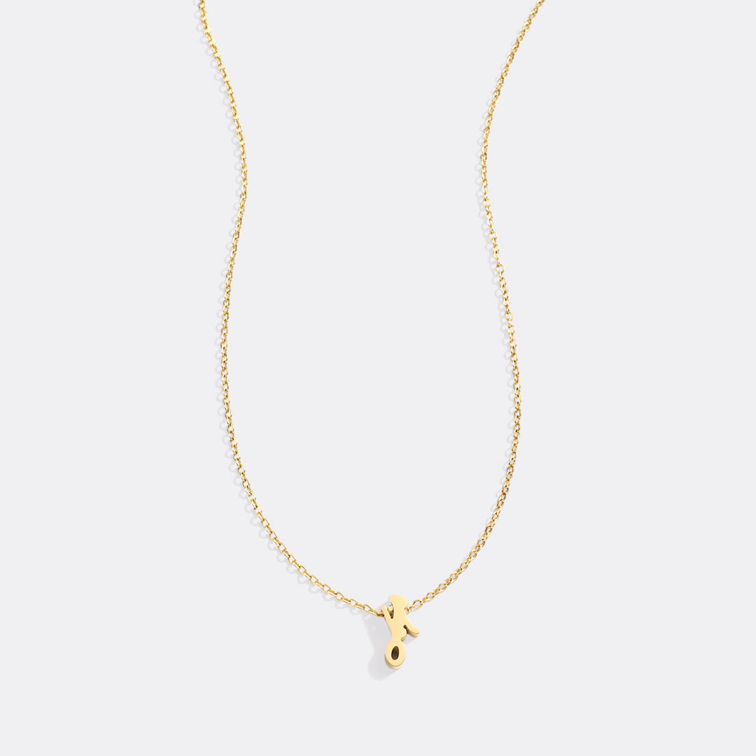 Tiny Script Initial Necklace