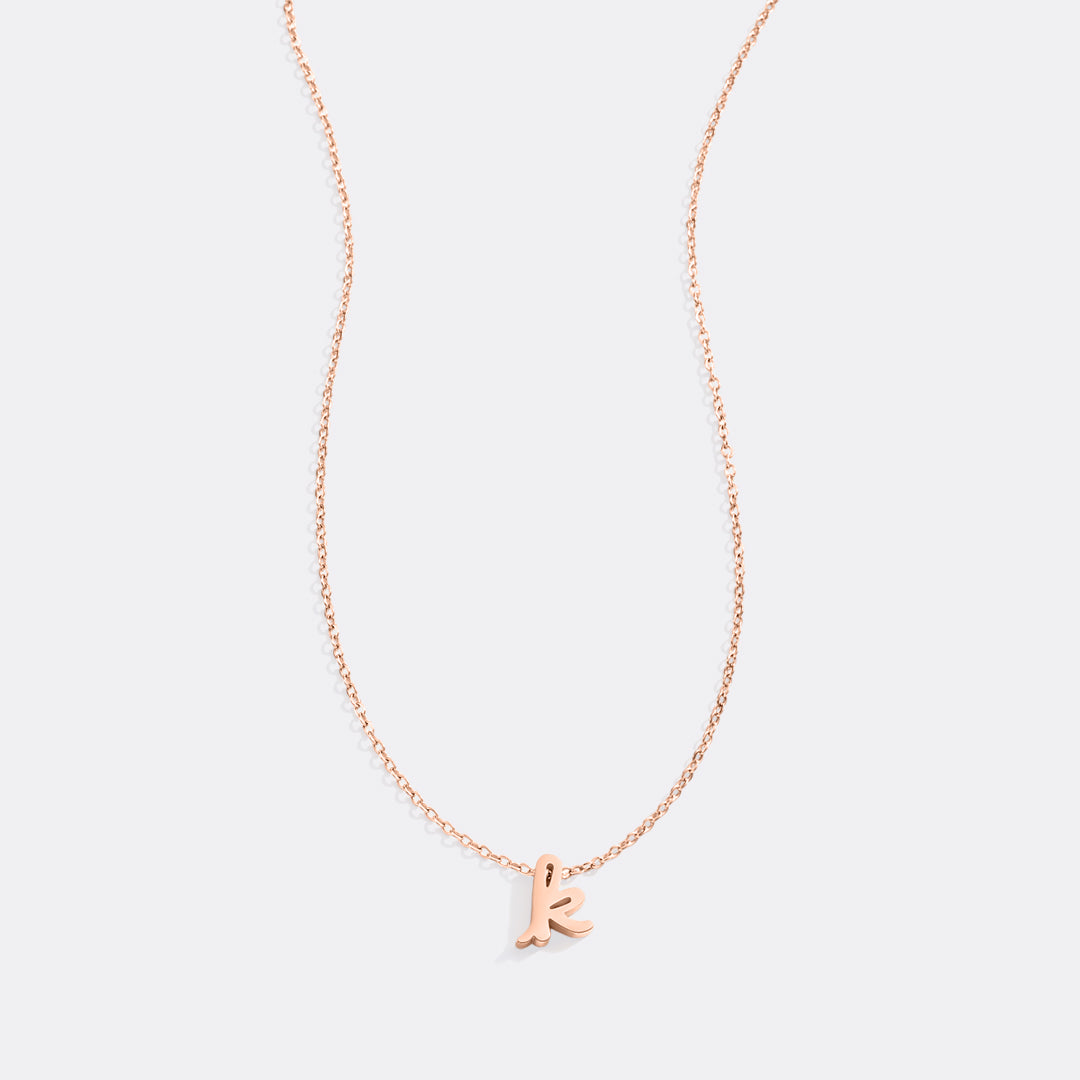 Tiny Script Initial Necklace