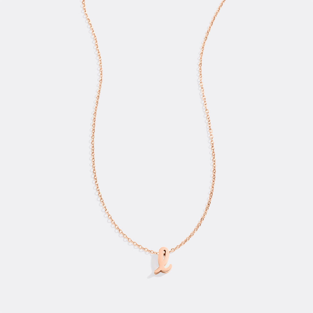Tiny Script Initial Necklace