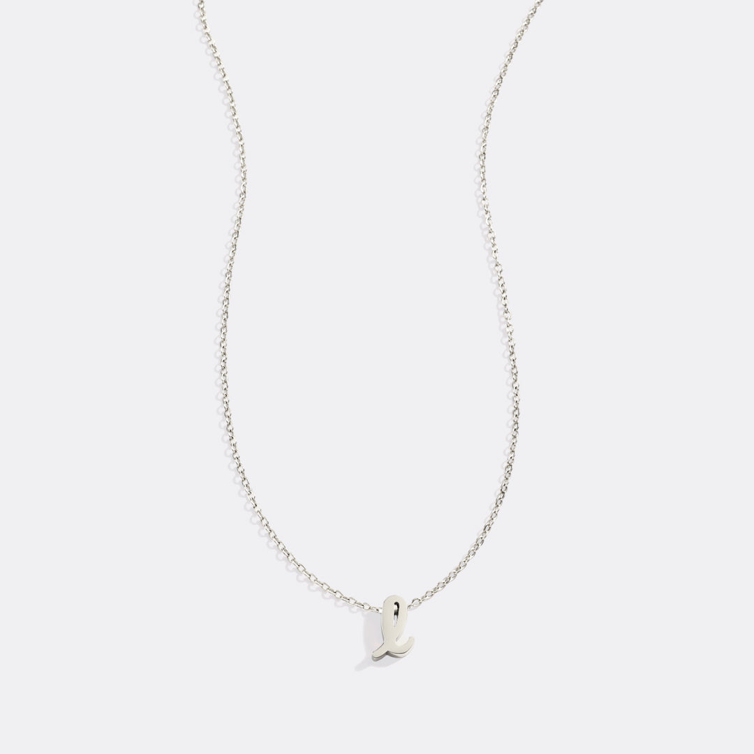 Tiny Script Initial Necklace