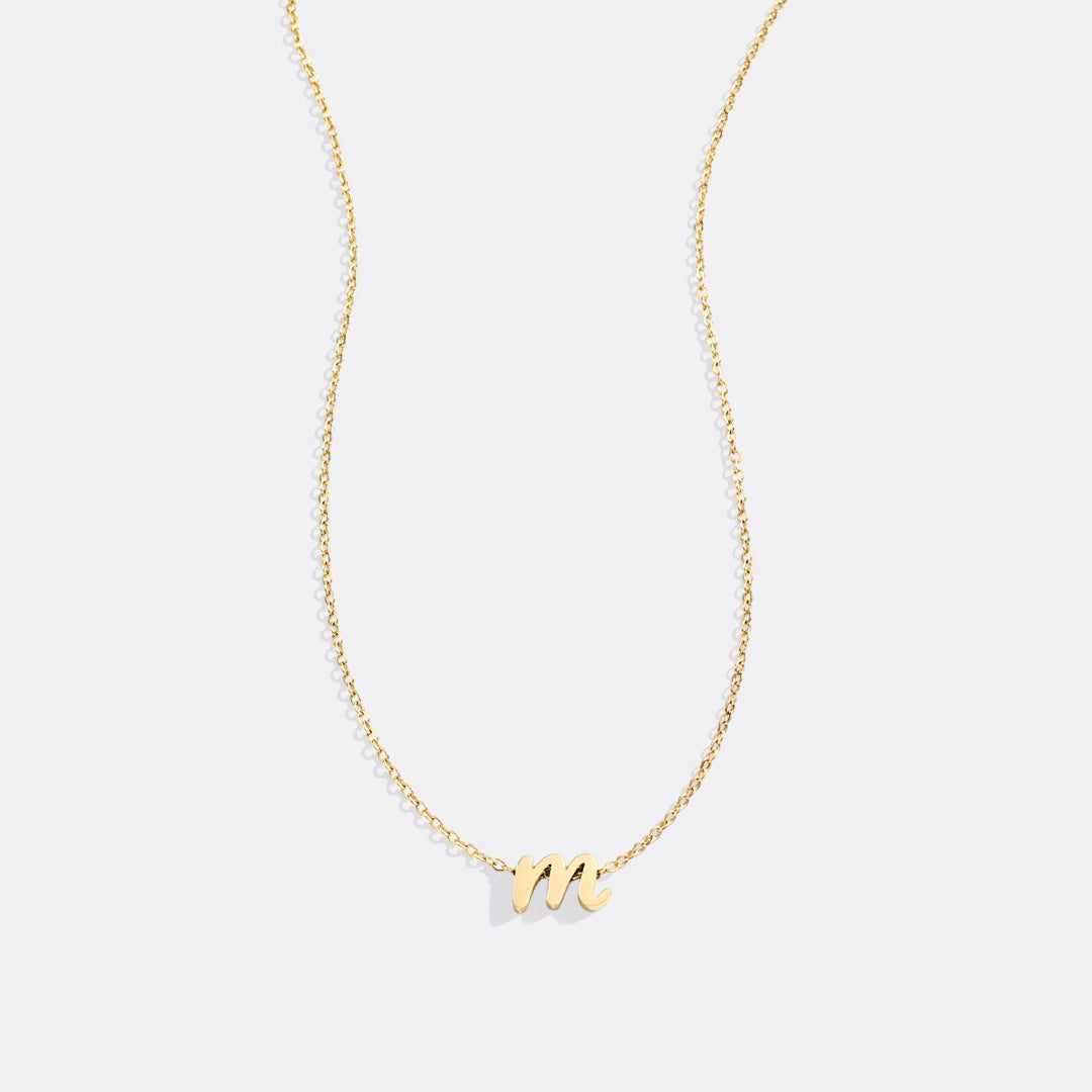 Tiny Script Initial Necklace