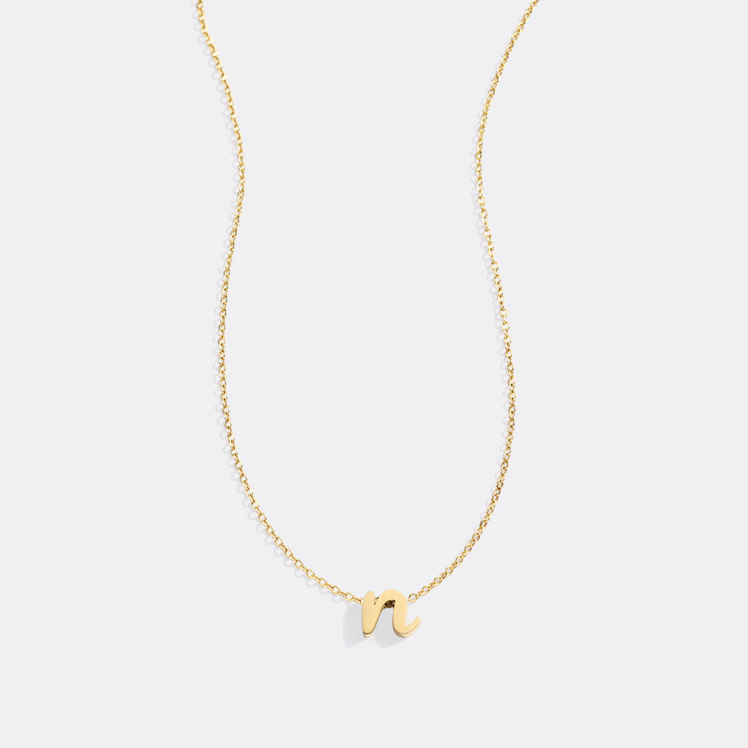 Tiny Script Initial Necklace