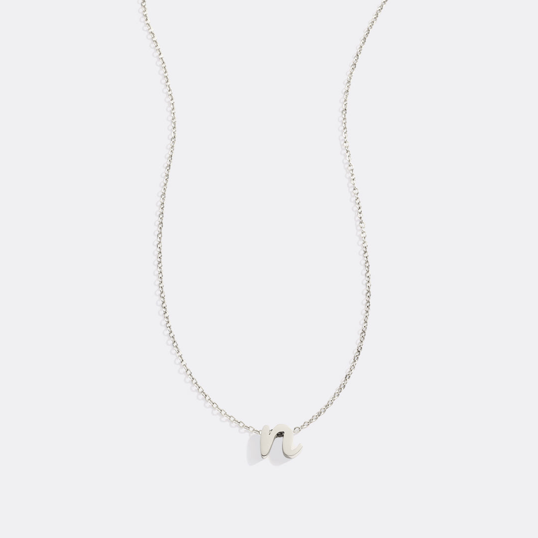 Tiny Script Initial Necklace