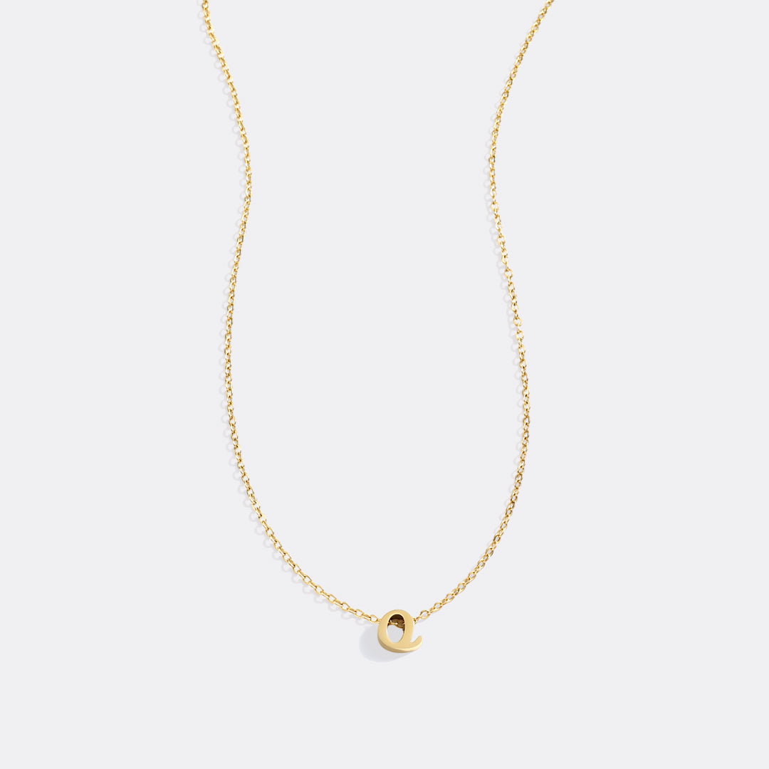 Tiny Script Initial Necklace