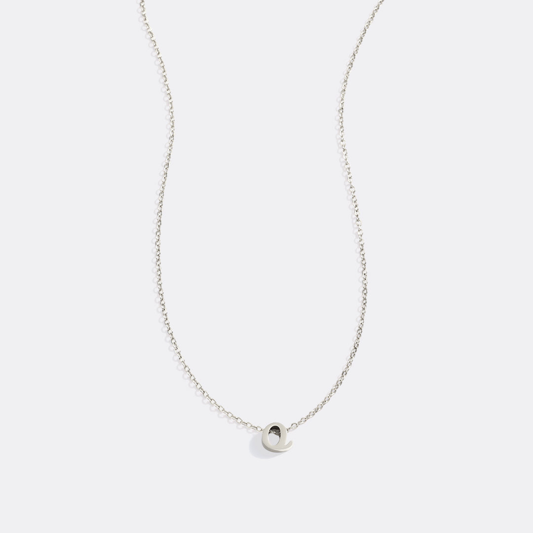 Tiny Script Initial Necklace