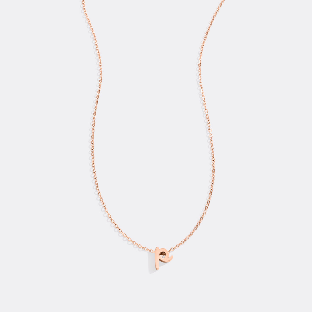 Tiny Script Initial Necklace
