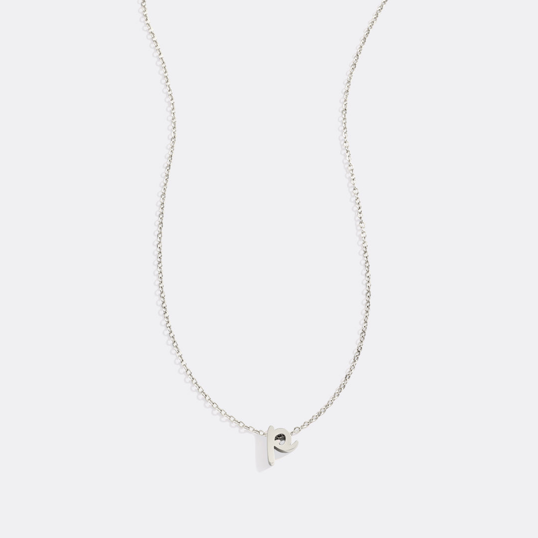 Tiny Script Initial Necklace