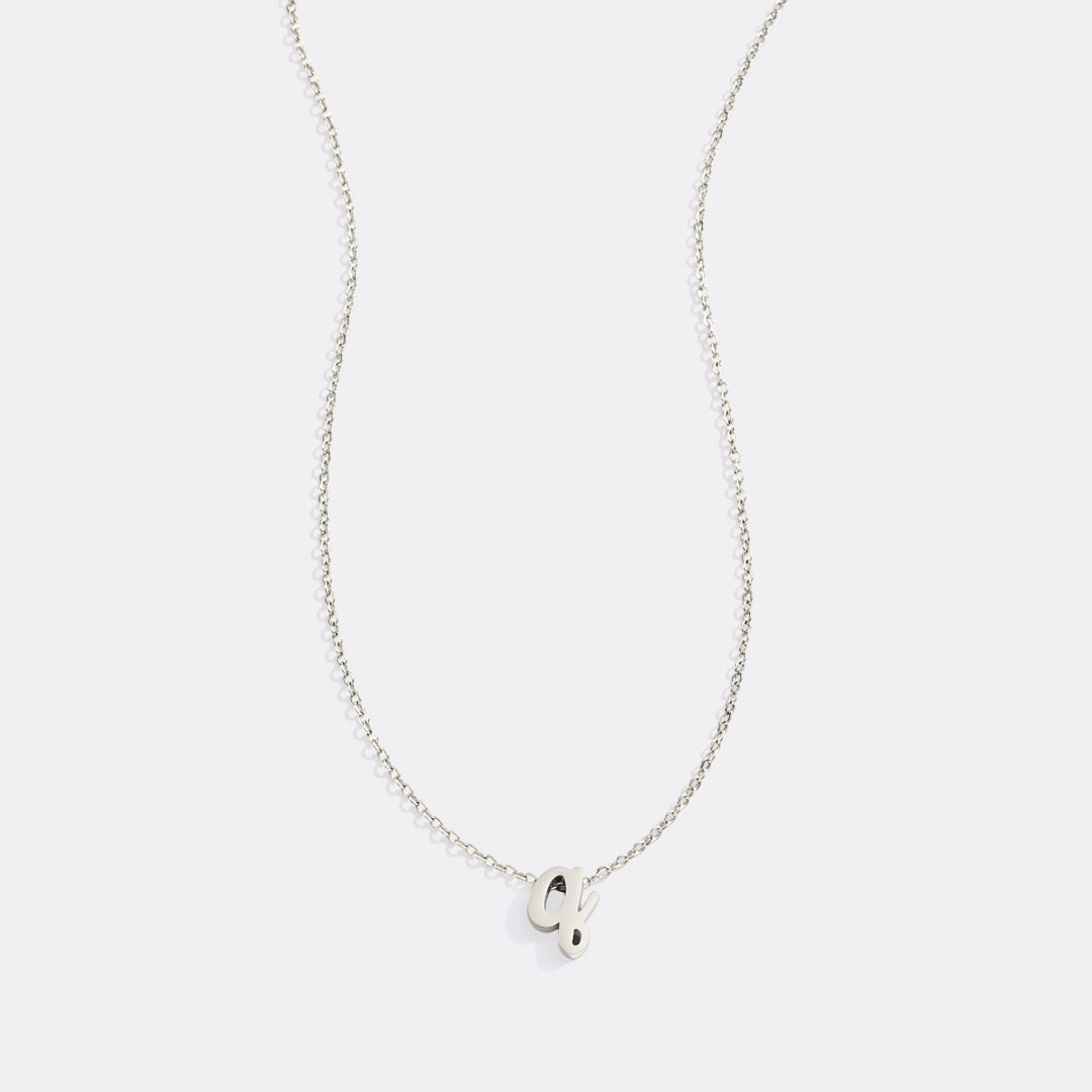 Tiny Script Initial Necklace