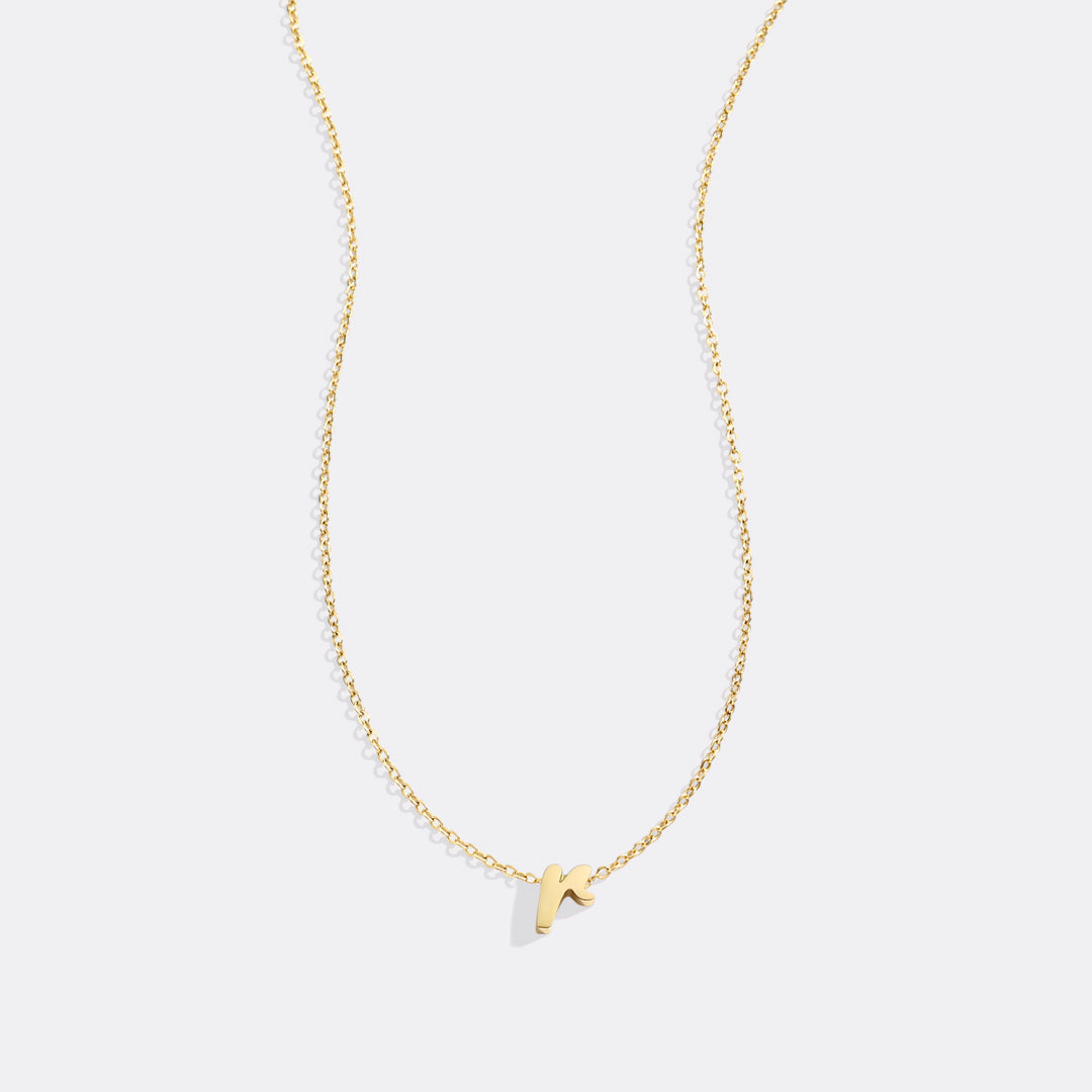 Tiny Script Initial Necklace