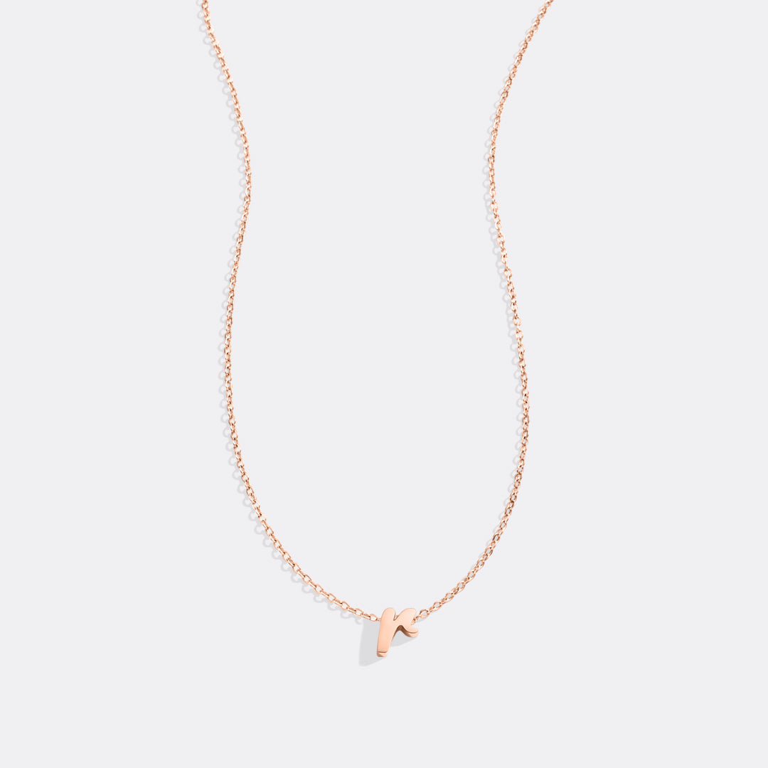 Tiny Script Initial Necklace