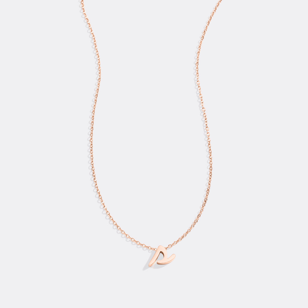 Tiny Script Initial Necklace