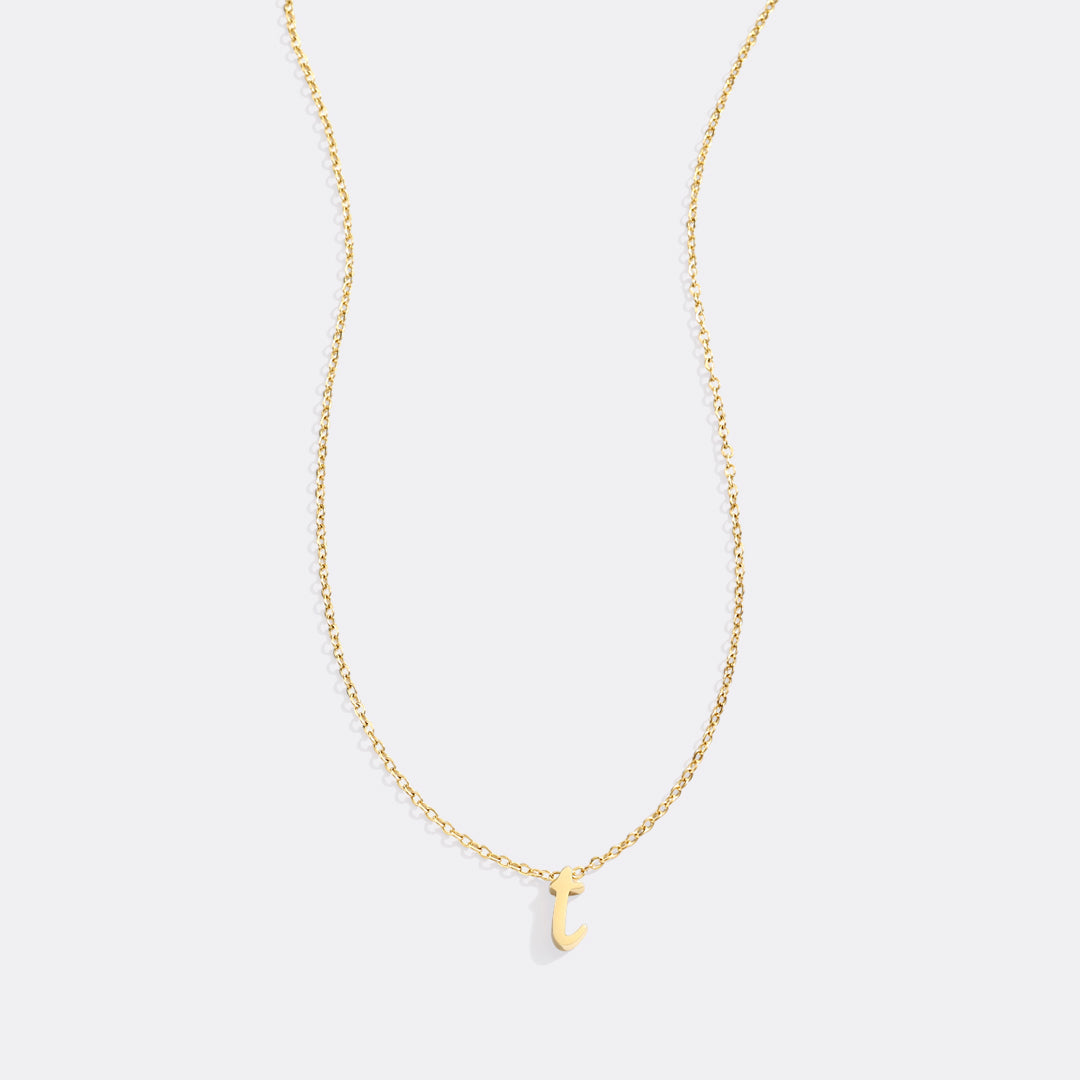 Tiny Script Initial Necklace