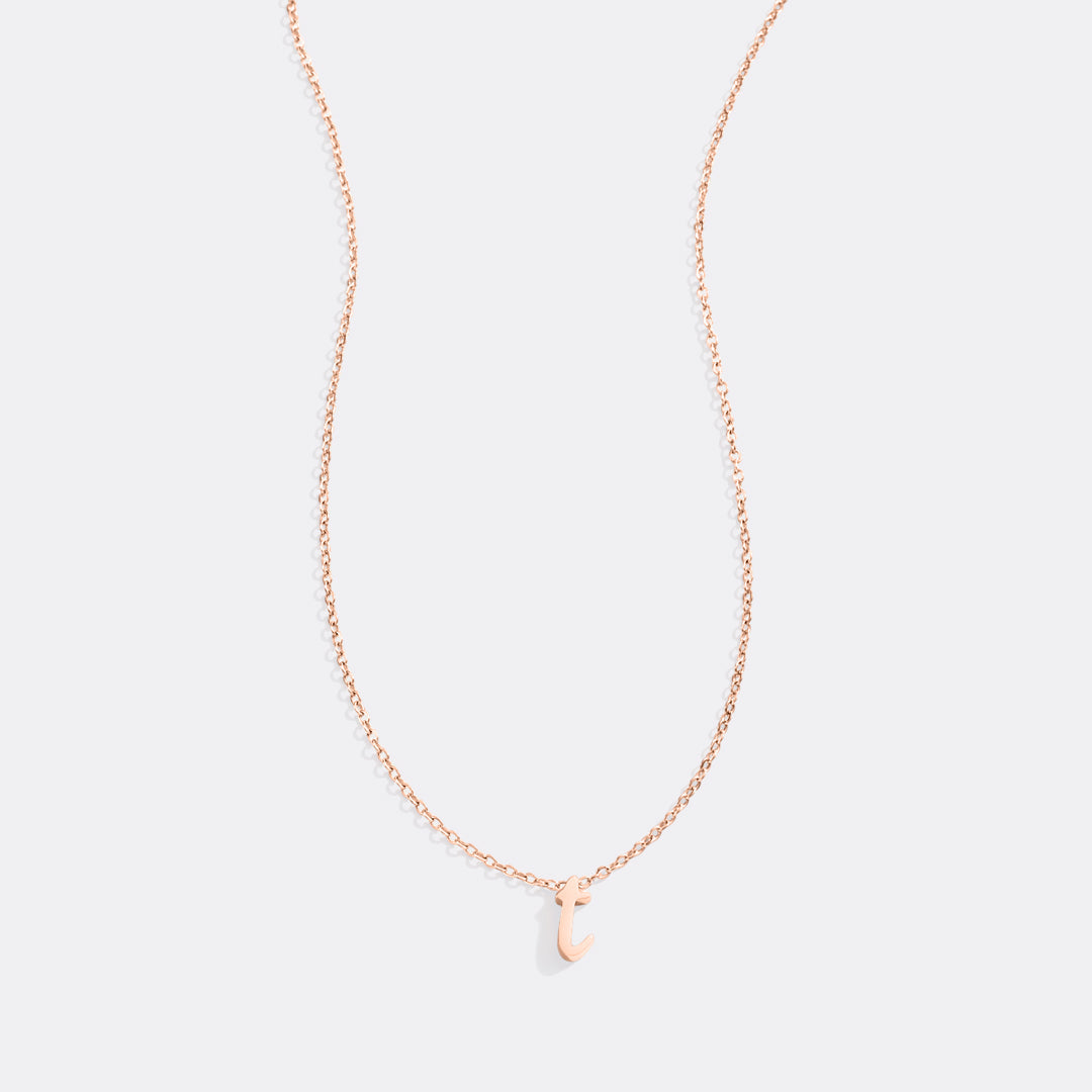 Tiny Script Initial Necklace