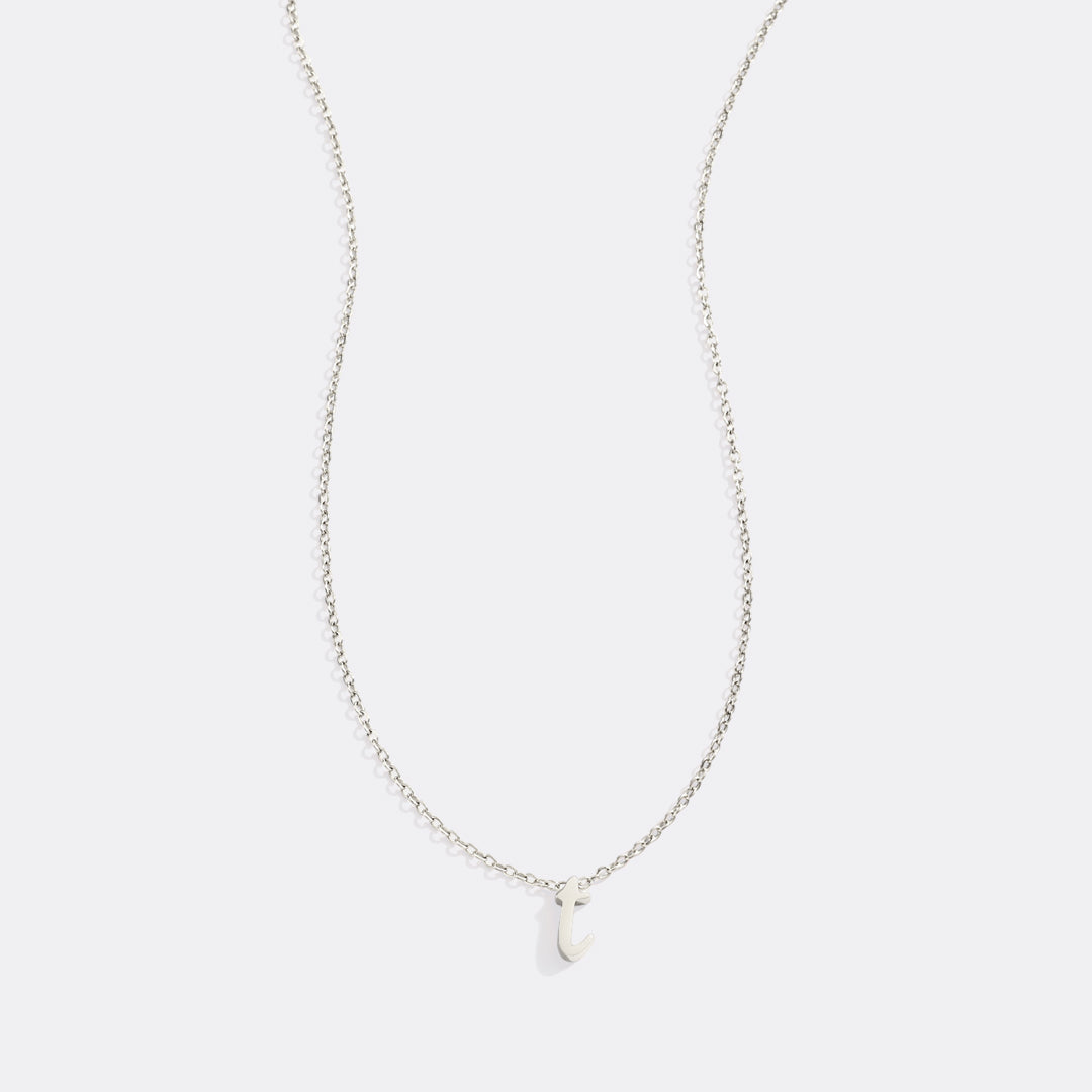 Tiny Script Initial Necklace