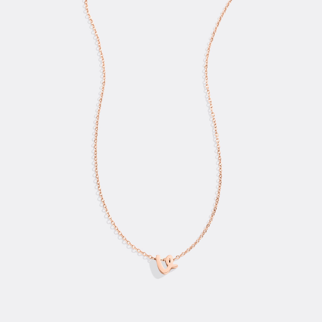 Tiny Script Initial Necklace