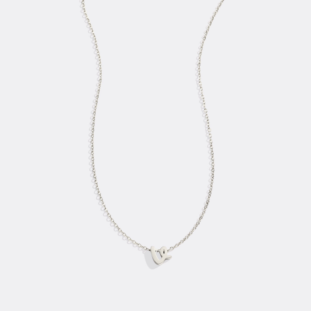 Tiny Script Initial Necklace