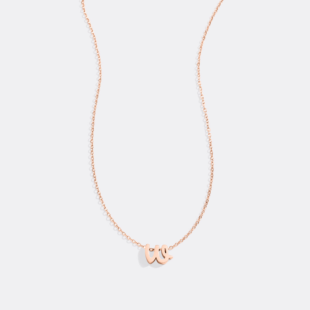 Tiny Script Initial Necklace
