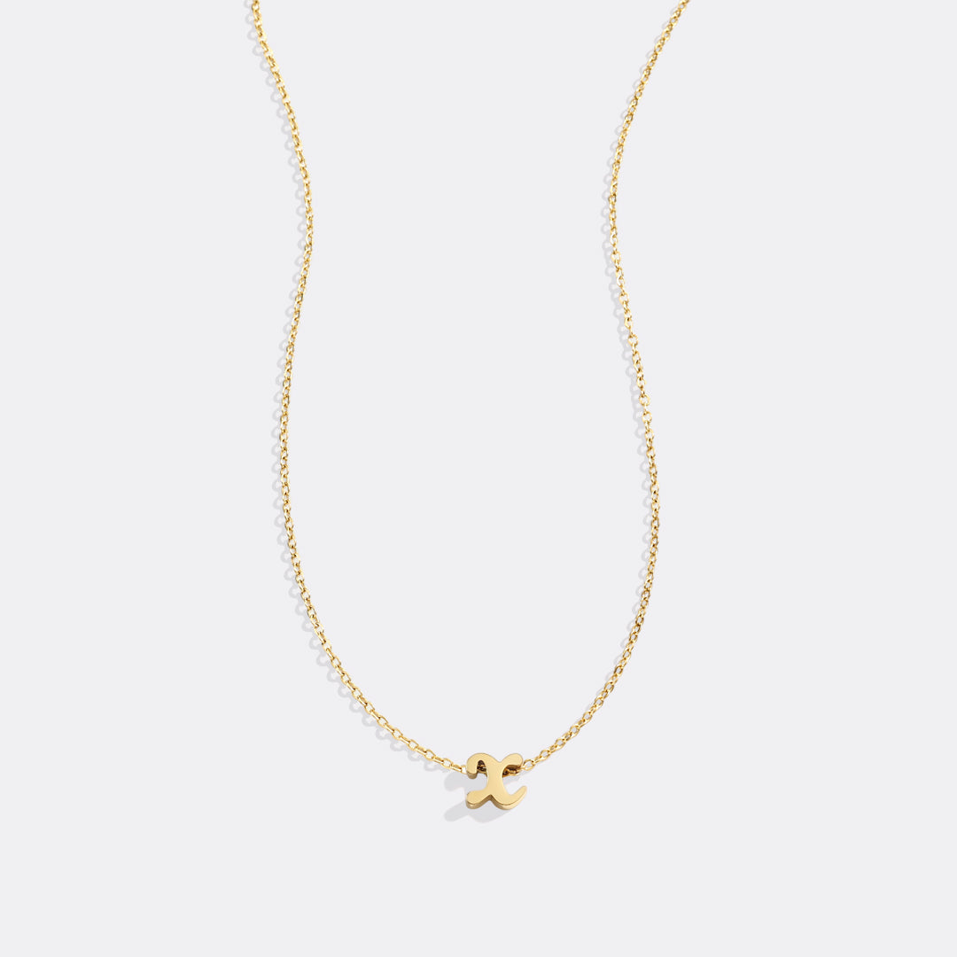 Tiny Script Initial Necklace