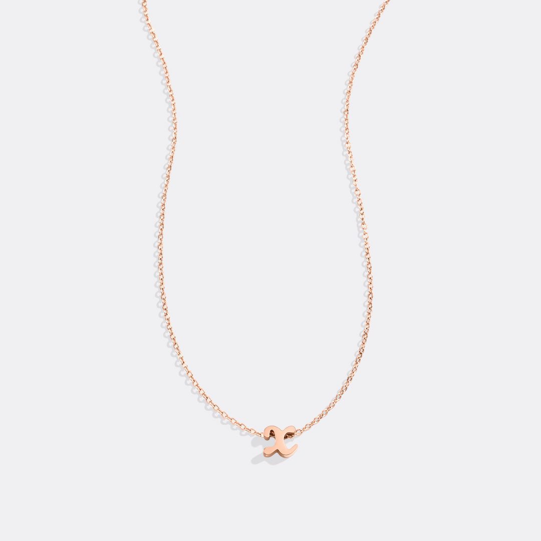 Tiny Script Initial Necklace