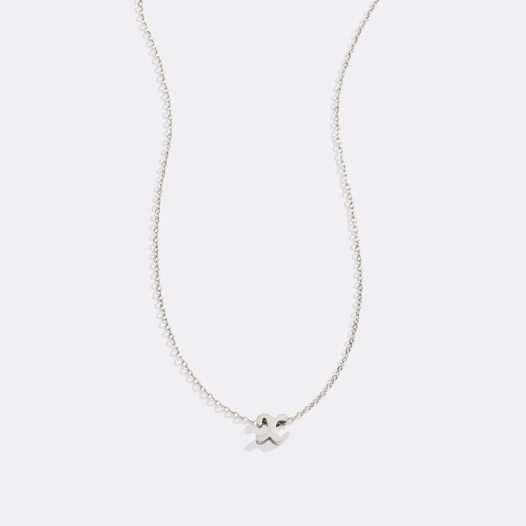 Tiny Script Initial Necklace