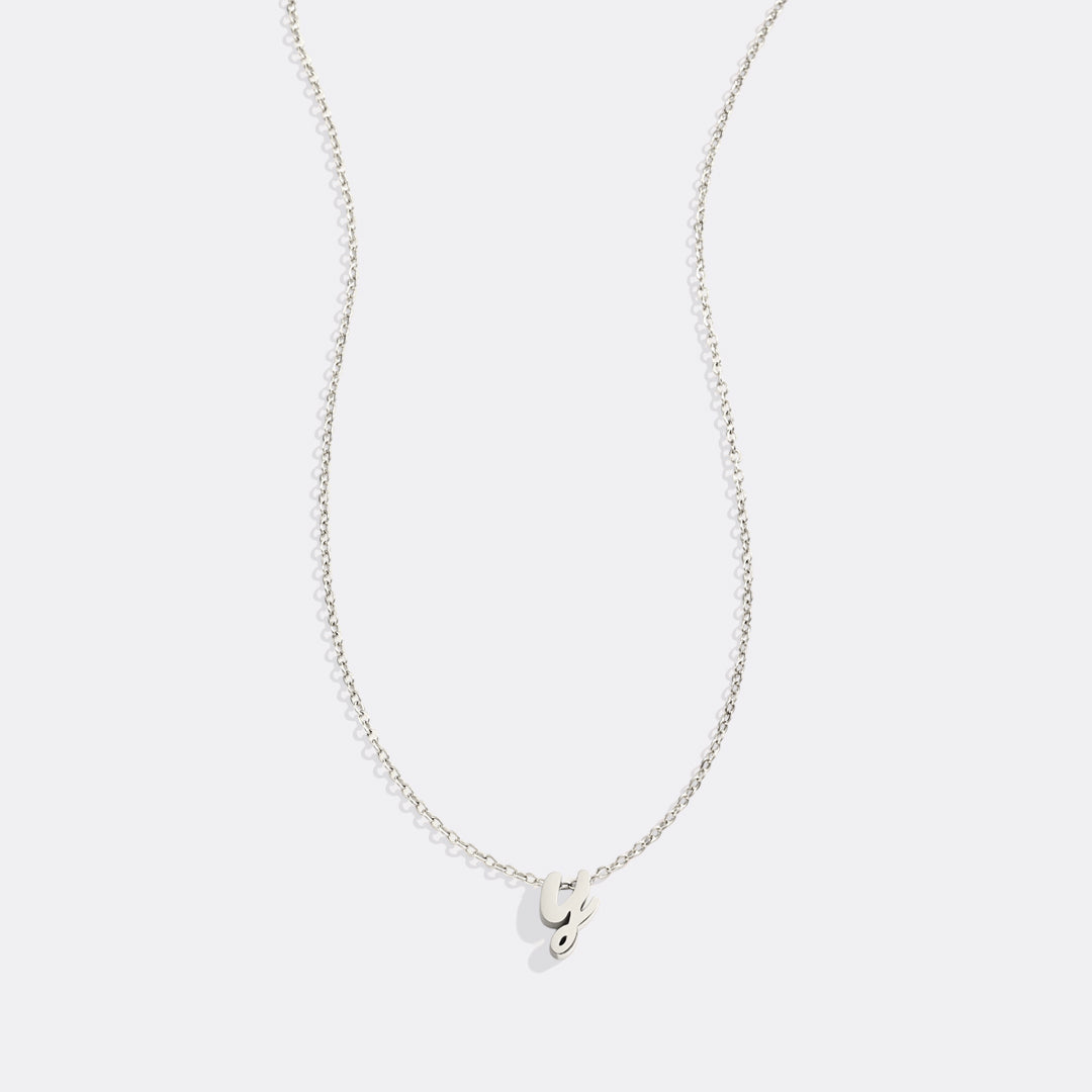 Tiny Script Initial Necklace