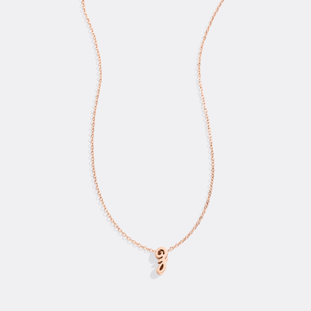 Tiny Script Initial Necklace