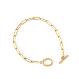 Toggle Clasp Paperclip Chain Bracelet